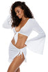 Luli Fama Cosita Buena Resortwear Ruffle Sarong Mini Skirt
